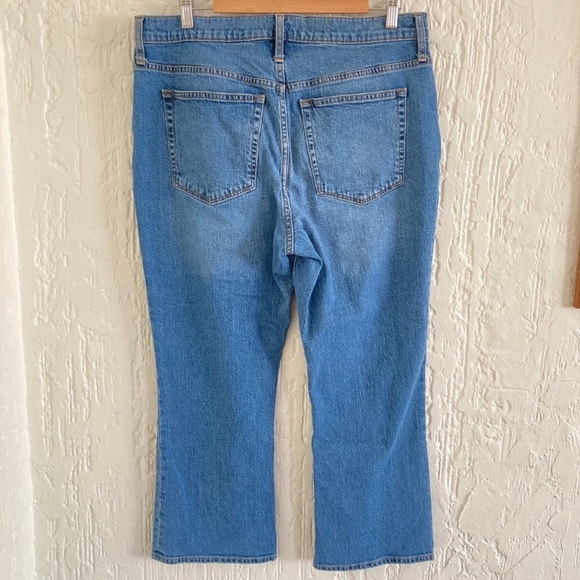J. Crew Mid Rise Flare Crop Blue Denim Jeans Size 31 - Picture 7 of 10